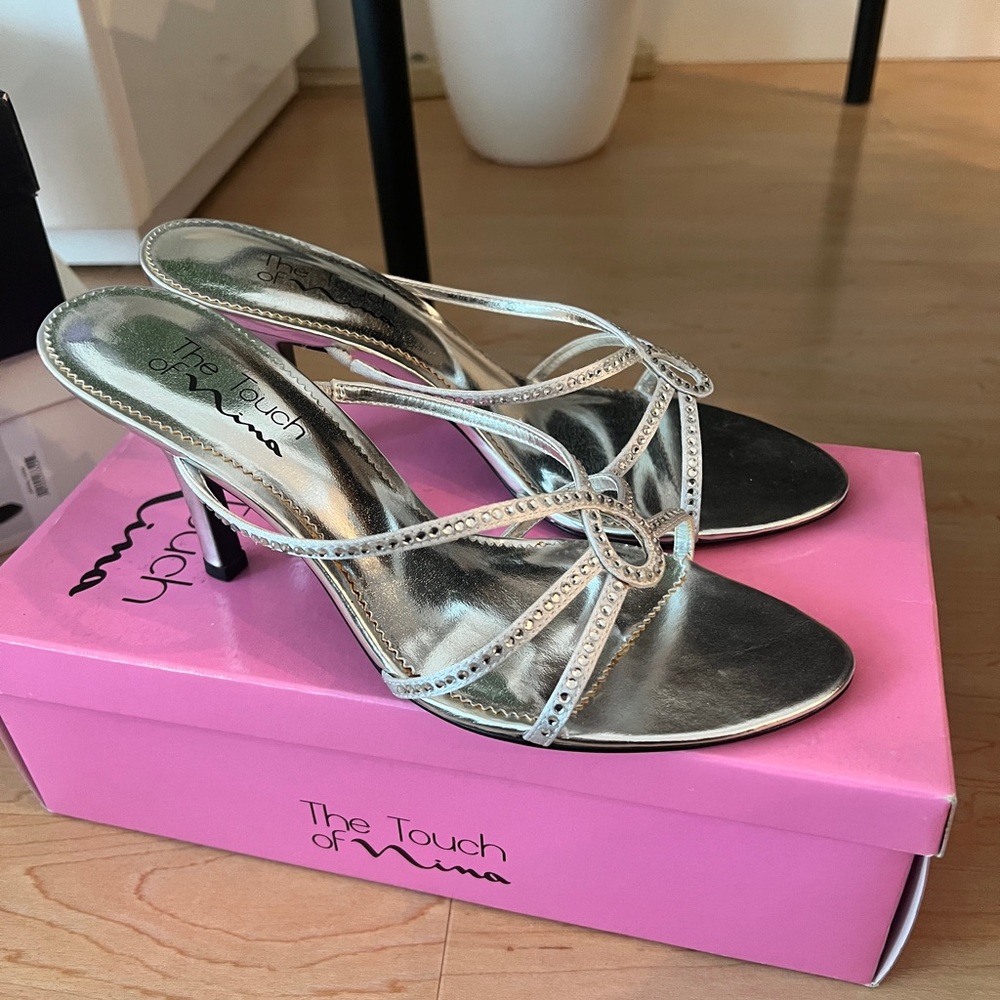Touch of Nina Metallic Strappy Heels